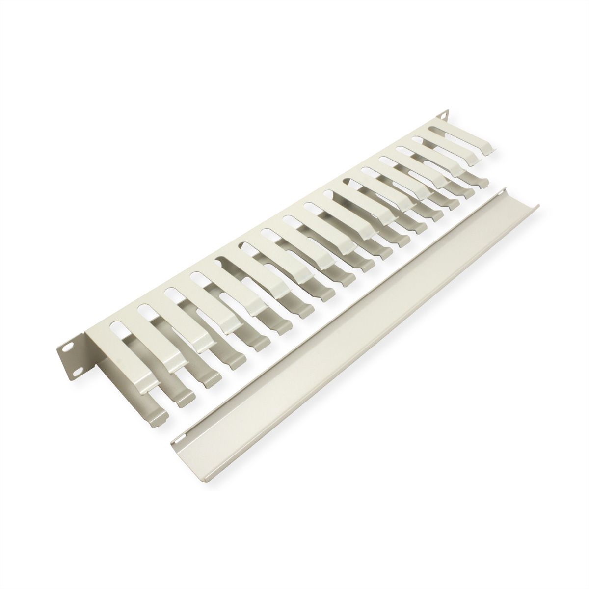 VALUE 19" Front Panel 1U with Patch channel 40 x 80 mm, grey