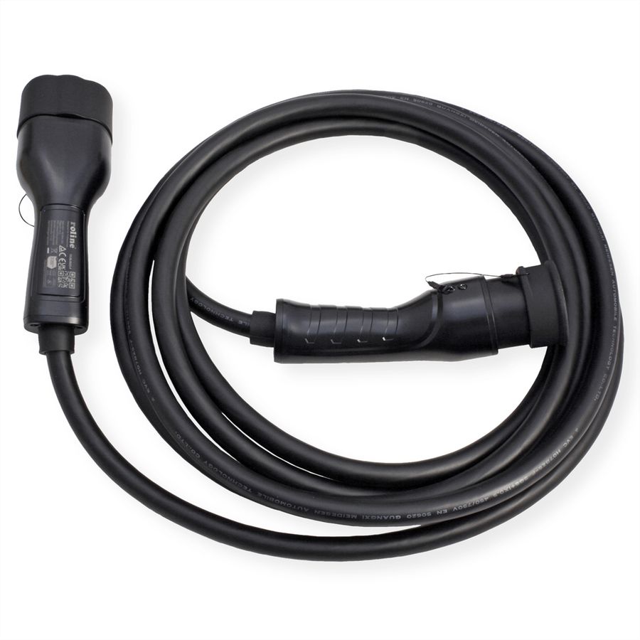 ROLINE EV Charging Cable Assembly Type2, 3-Phase, 480VAC (3P+N+E), 32 A, 22 kW, 5 m