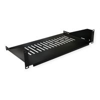 VALUE 19"-Fixed Shelf, 485 x 250mm, max. 15kg, 2U, black