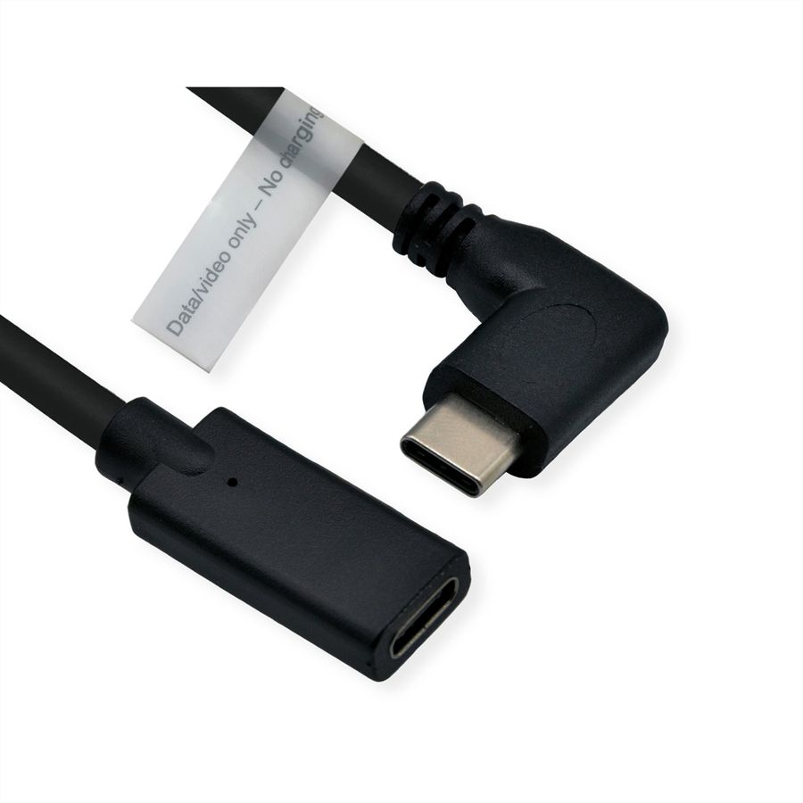 ROLINE Type C Video Extension Cable, USB-C (DP Alt Mode), C-C, M/F, black, 2 m