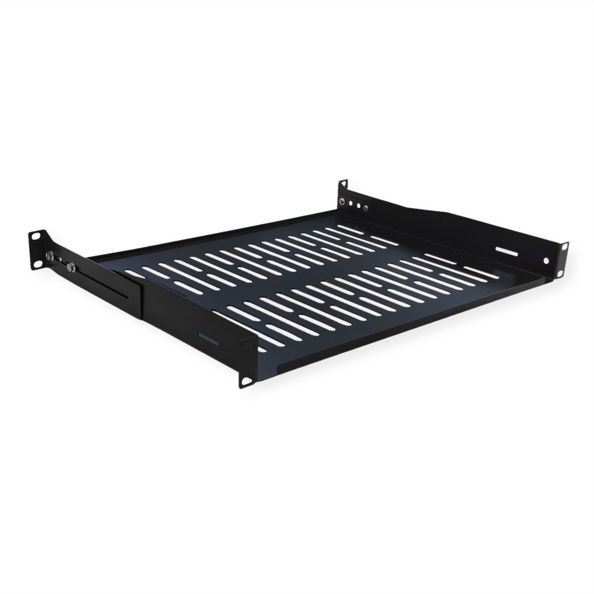VALUE 19"-Fixed Shelf, 440 x 350mm, max. 25kg, 1U, U-Shape, black