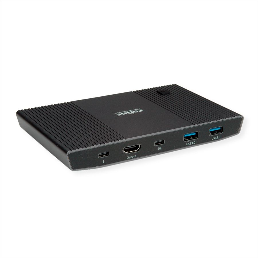 ROLINE KVM Switch, with USB Hub, HDMI 4K@60Hz, 2x USB A + 1x USB C