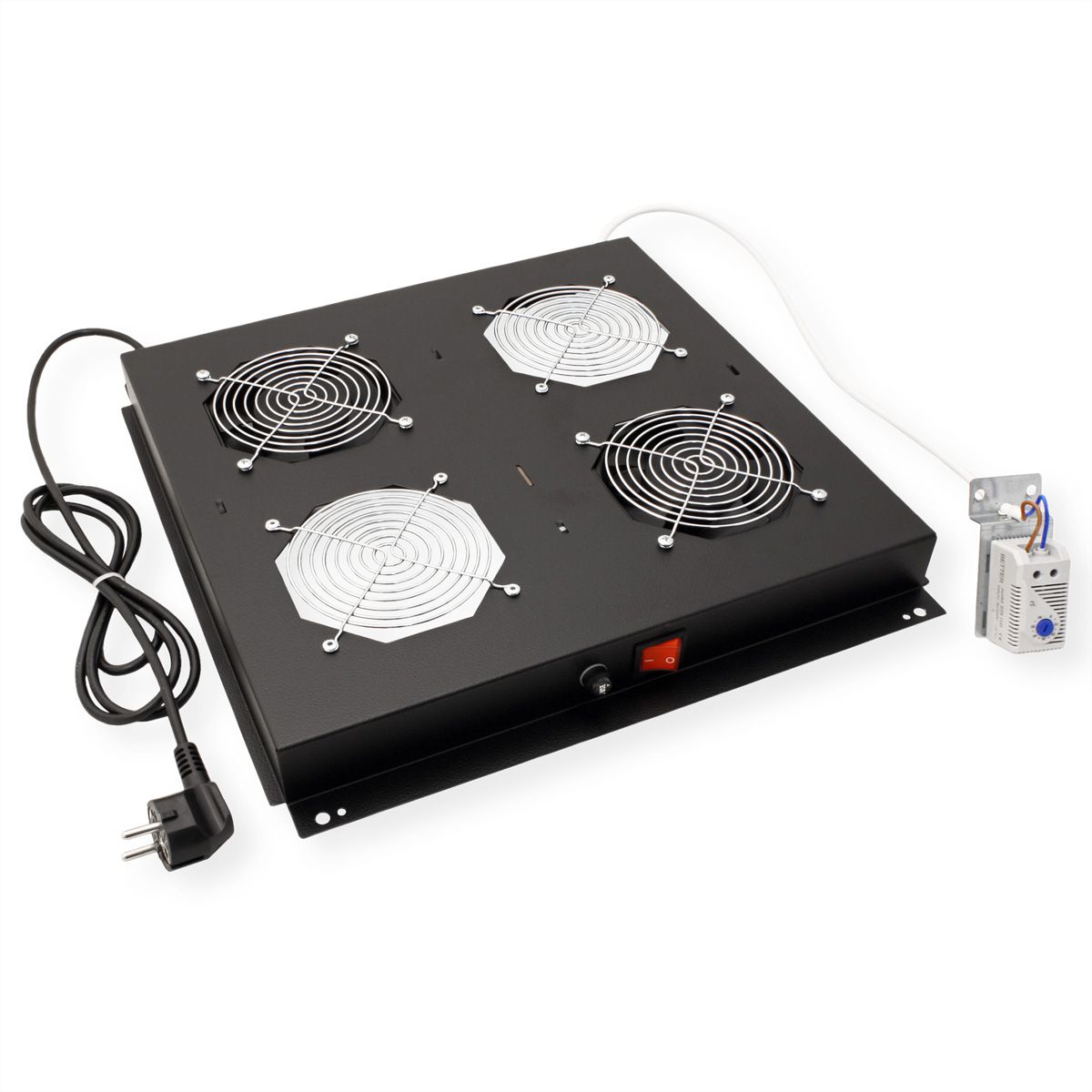 ROLINE 19-inch roof fan unit 2 fans, thermostat, black, black