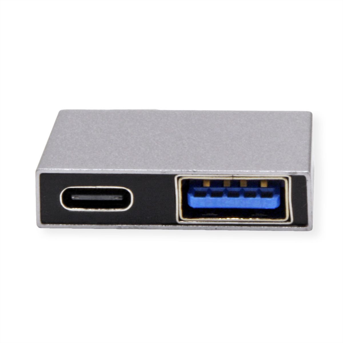 ROLINE Adapter, USB 3.2 Gen 2, 2x USB Type C - 1x USB A+ 1x USB C, M/F, silver