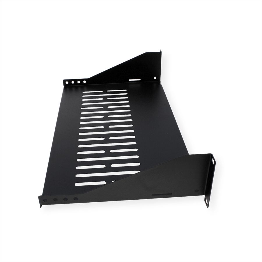 VALUE 19"-Fixed Shelf, 485 x 250mm, max. 15kg, 2U, black