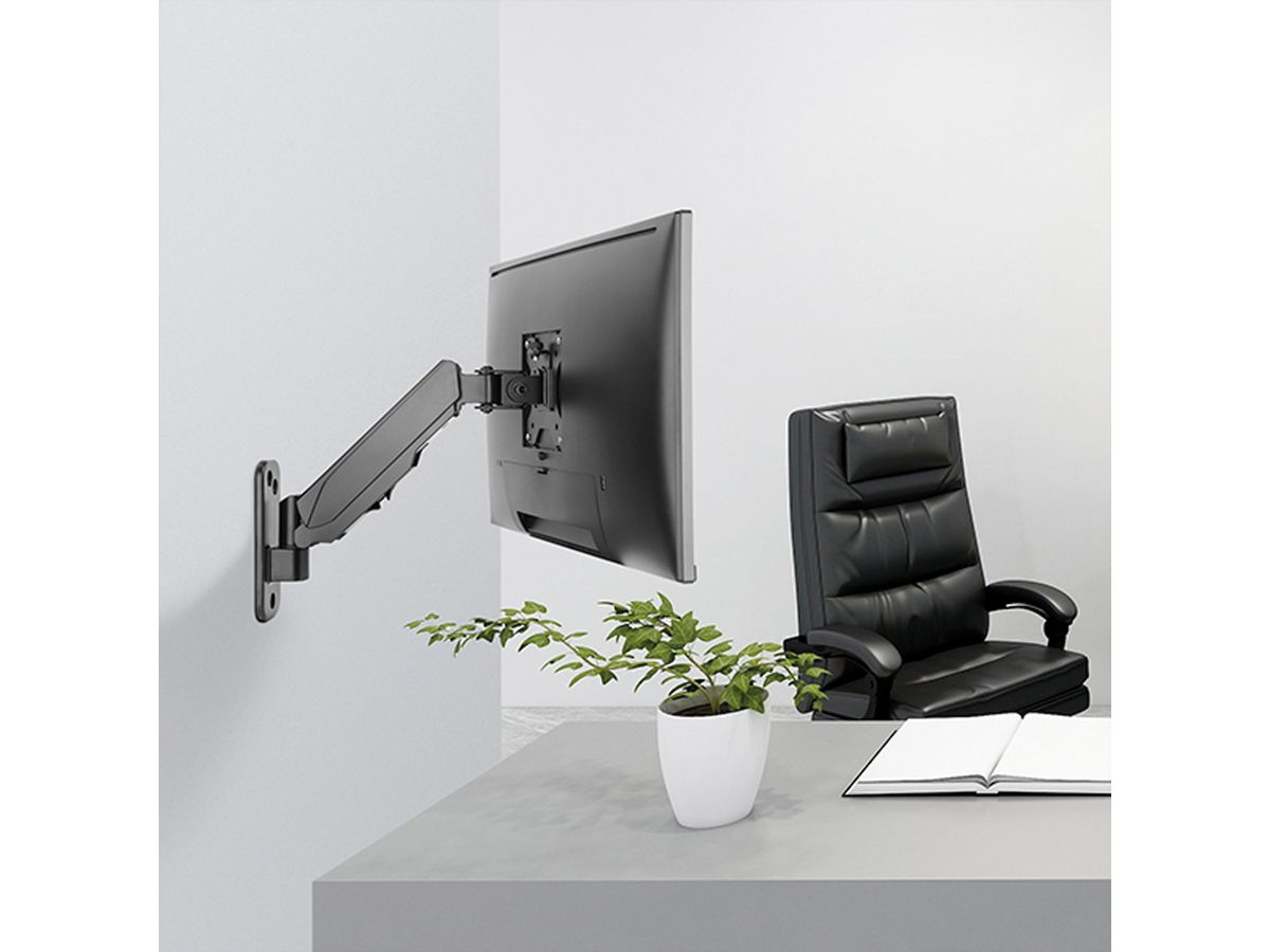 VALUE LCD Monitor Arm, Desk Clamp, 4 Joints, Pivot, black
