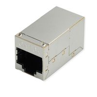 ROLINE RJ-45 Mini Inline Coupler, Cat.6A (Class EA), shielded, silver