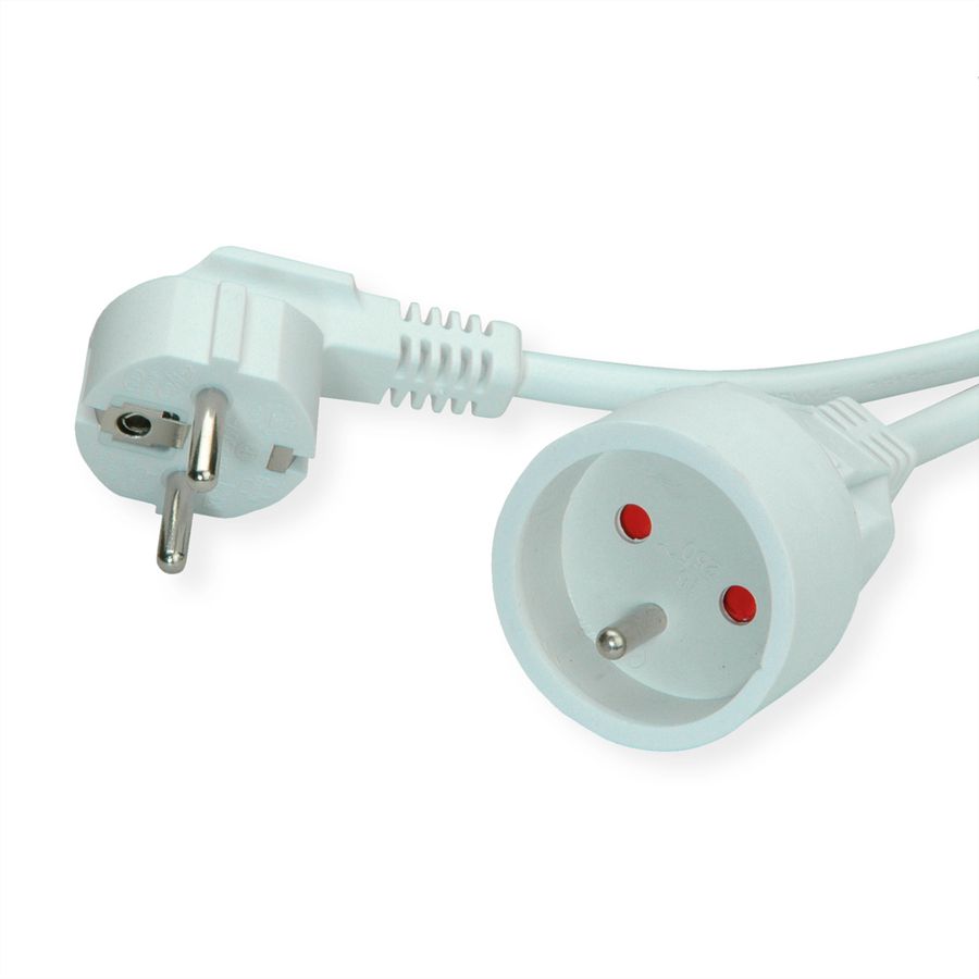 VALUE Extension Cable with 3P. Connectors, UTE Version, AC 230V, white, 3 m