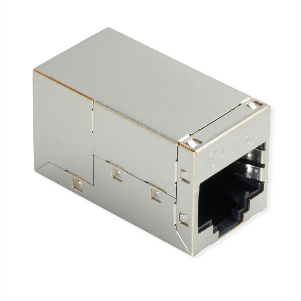 ROLINE RJ-45 Mini Inline Coupler, Cat.6A (Class EA), shielded, silver