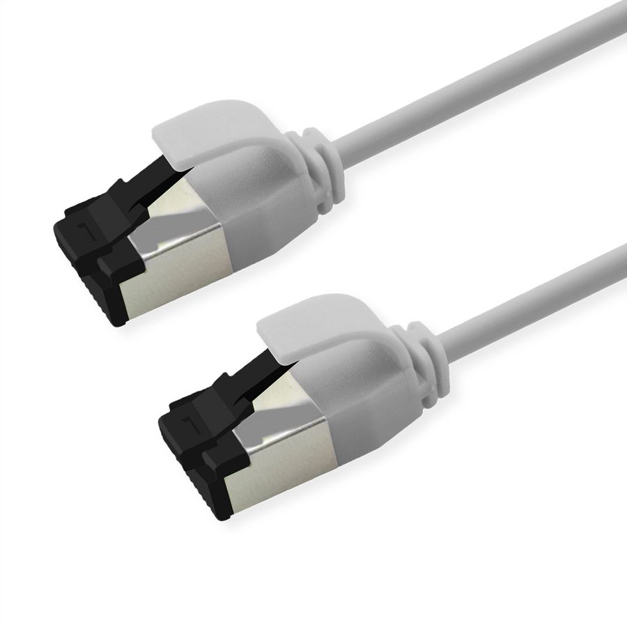 ROLINE S/FTP Patch Cord Cat. 8.1 (Class I), LSOH, Slim, PoE, white, 2 m