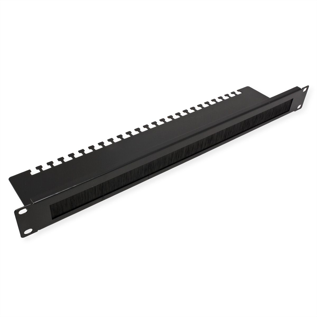 VALUE 19" Cable Entry 1U with Brush Seal, with cable support plate, black