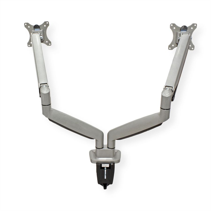 VALUE Dual LCD Monitor Arm, Desk Clamp, 6 Joints, height adjustable separately, gas spring