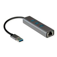 ROLINE USB-A to Gigabit Ethernet Converter + Hub