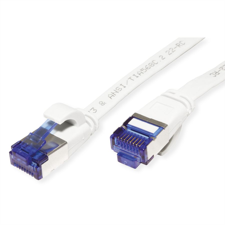 VALUE FTP Patch Cord, Cat.6A (Class EA), extra-flat, white, 2 m