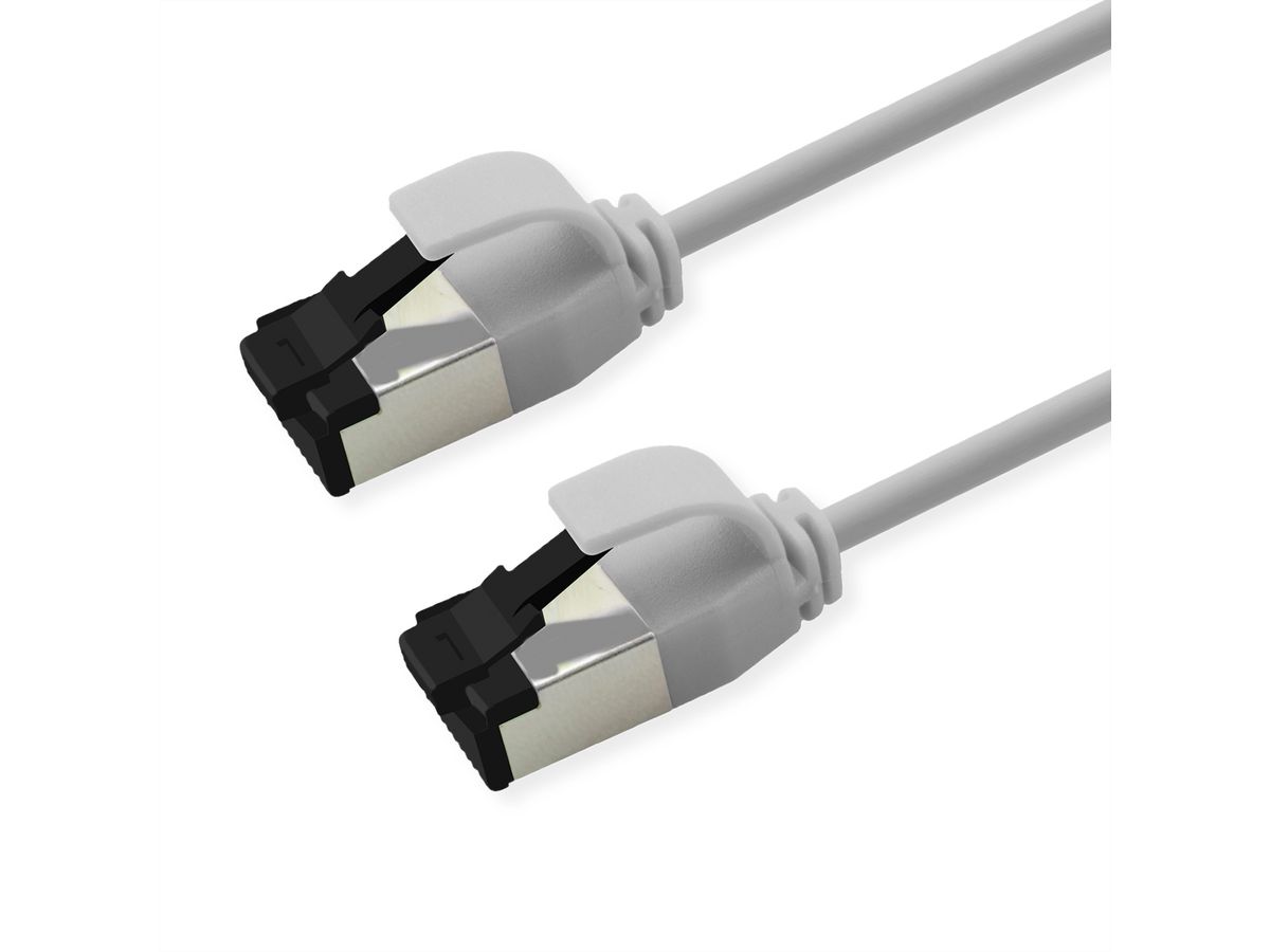 ROLINE S/FTP Patch Cord Cat. 8.1 (Class I), LSOH, Slim, PoE, white, 0.3 m