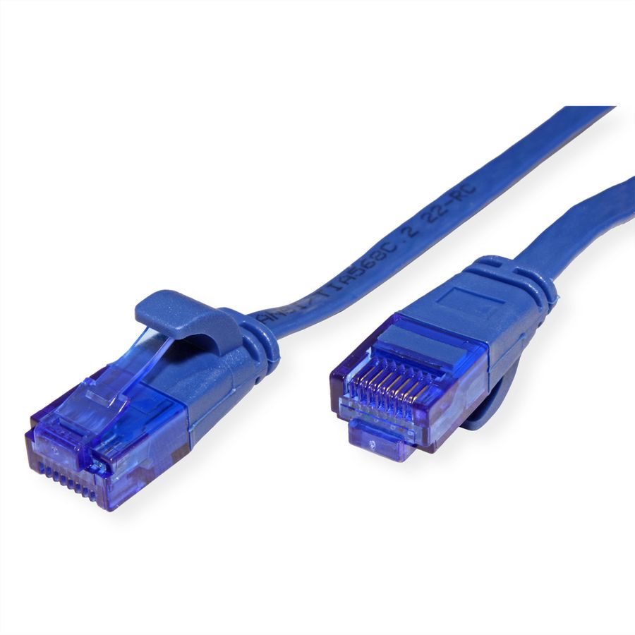 VALUE UTP Patch Cord, Cat.6A (Class EA), extra-flat, blue, 0.5 m