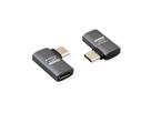 ROLINE Adapter, USB4 Gen 3x2, Aluminum, 90° flat, Type C, M/F, silver
