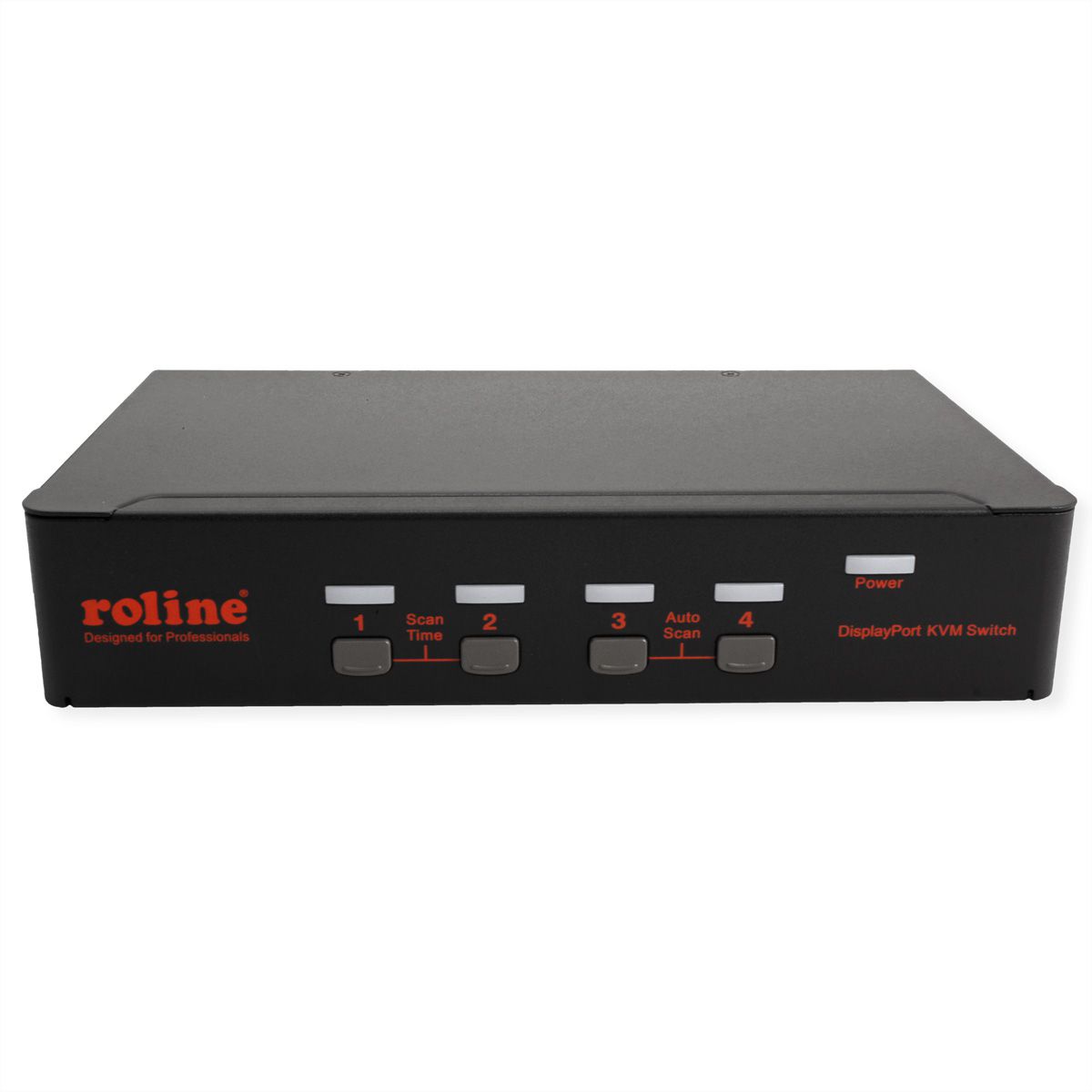 ROLINE KVM Switch, 1 User - 4 PCs, DisplayPort, with USB Hub