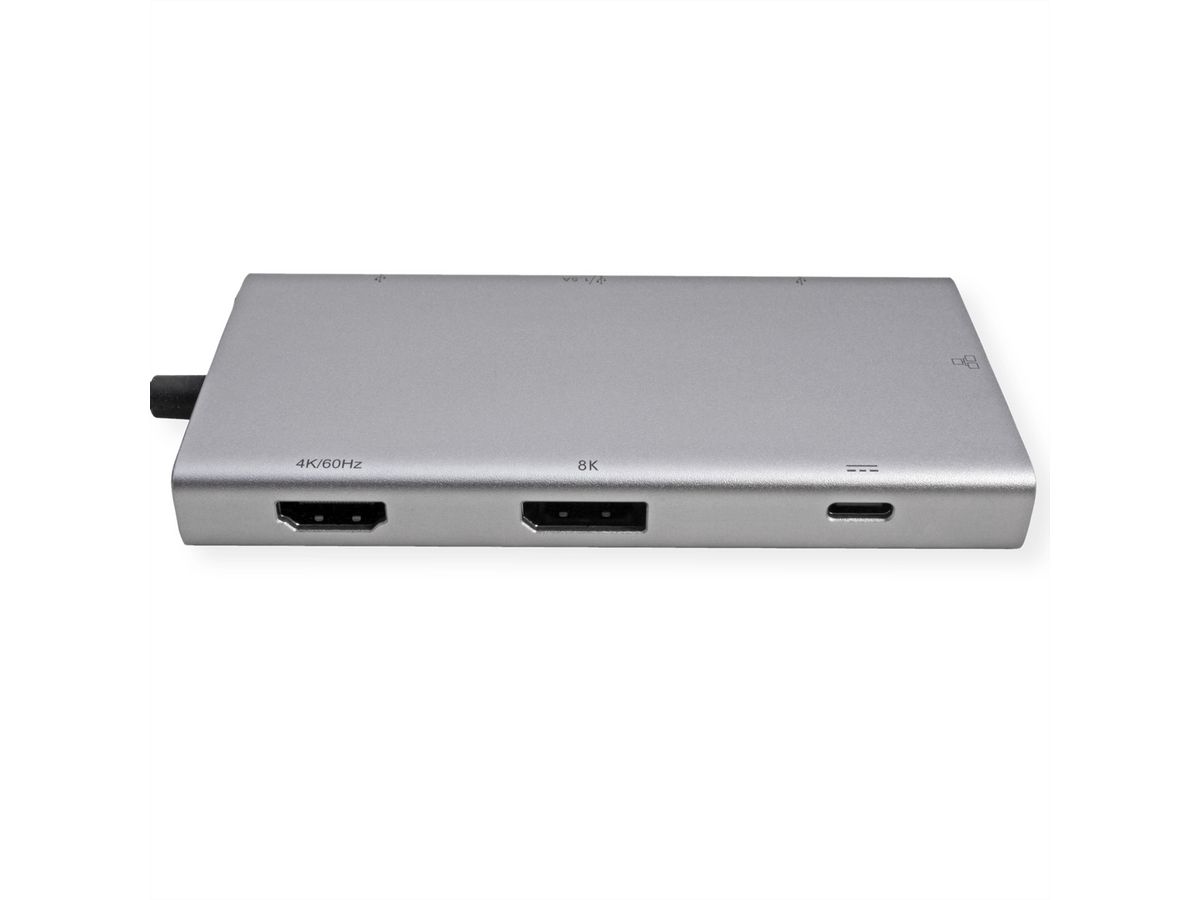 VALUE Dockingstation, HDMI+DP 4K60, 1x C USB3.2Gen1 + 2x A USB3.2 Gen1, 1x Type C PD, 1x RJ45