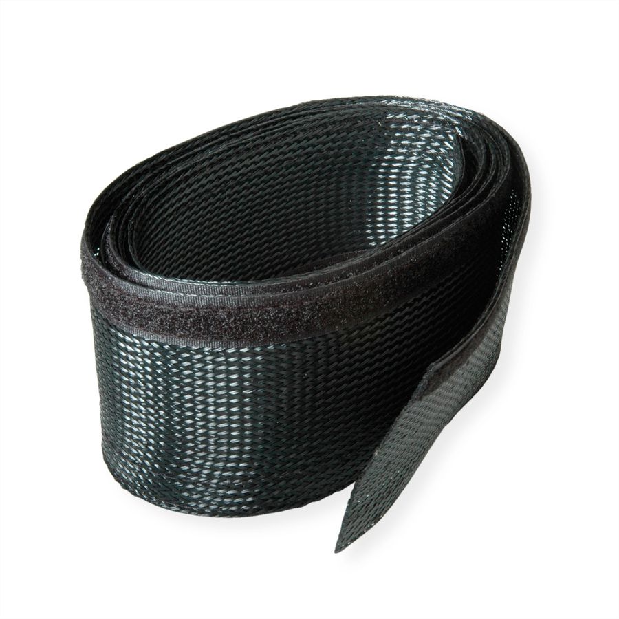 ROLINE PVC Cable Conduit, Strap Closing, black, 2.5 m