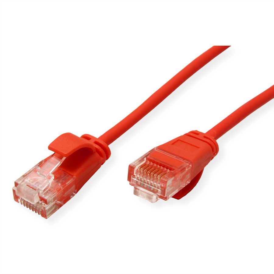ROLINE UTP Data Center Patch Cord Cat.6A (Class EA), LSOH, Slim, red, 0.15 m