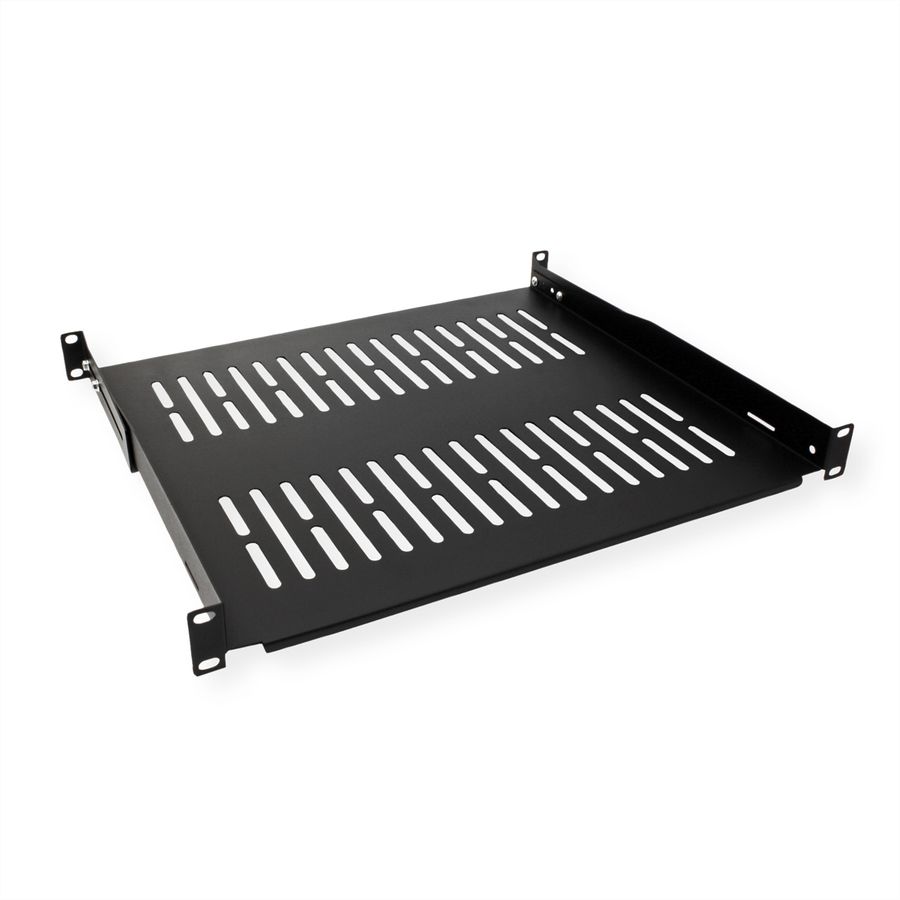 VALUE 19"-Fixed Shelf, 485 x 400mm, 1U, max. 25kg, black