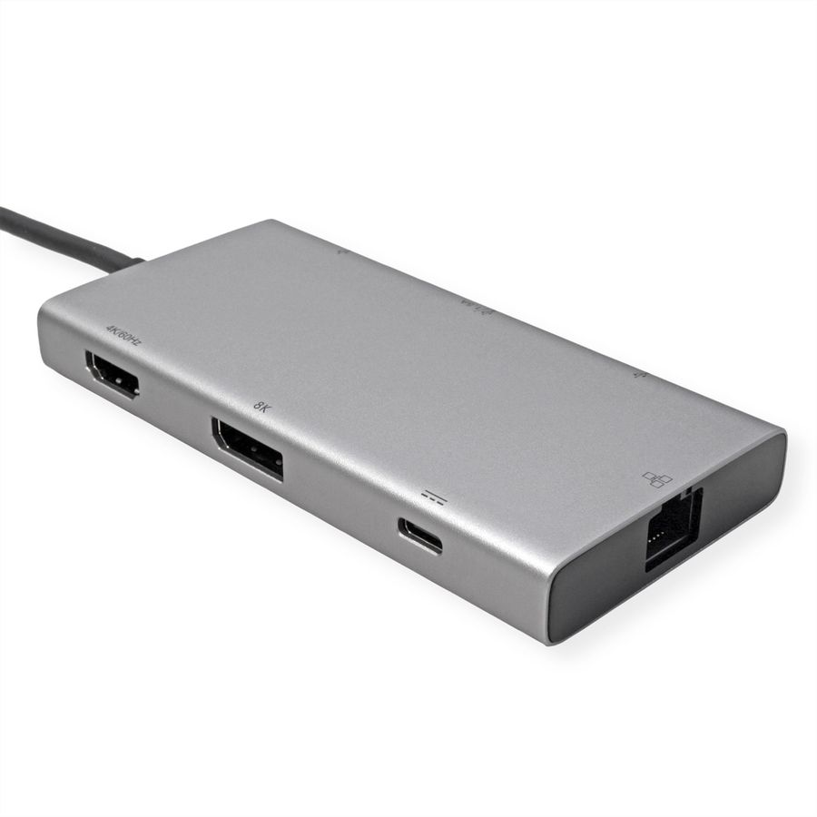 VALUE Dockingstation, HDMI+DP 4K60, 1x C USB3.2Gen1 + 2x A USB3.2 Gen1, 1x Type C PD, 1x RJ45