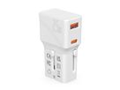 VALUE POCKET Travel Charger, EU/UK/US, 2x Ports (A+C), 25W, white