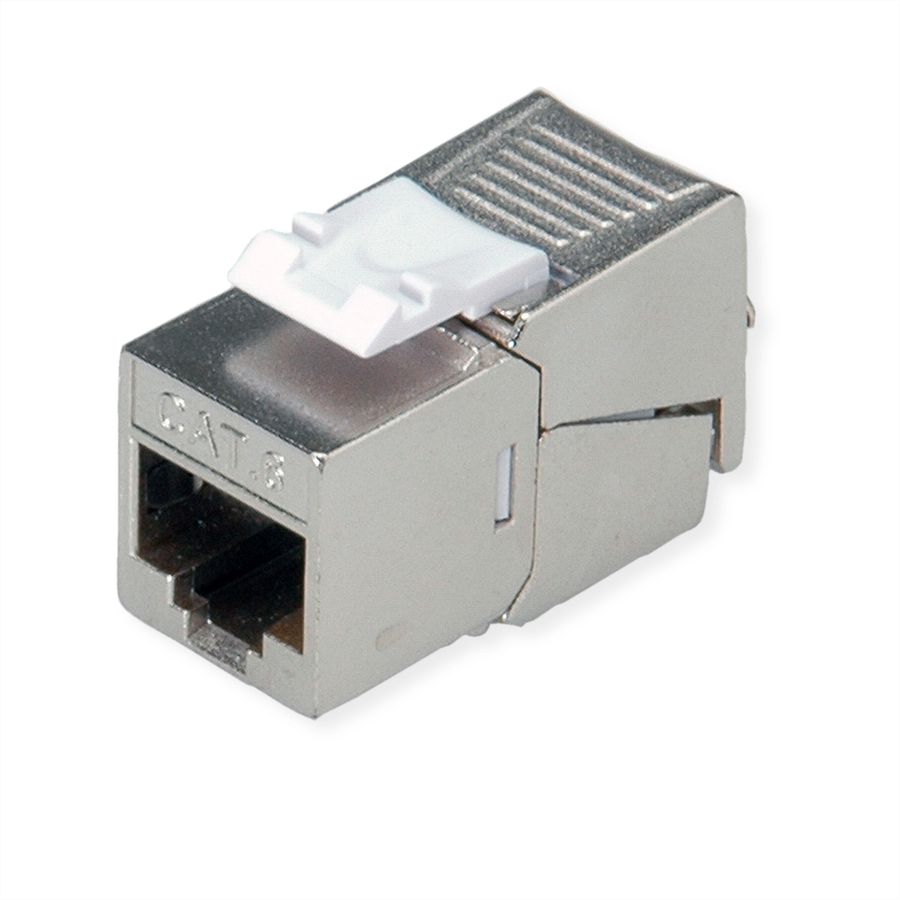 ROLINE Cat.6 (Class E) Keystone Jack, RJ-45, STP, SLIM, tool-free, silver
