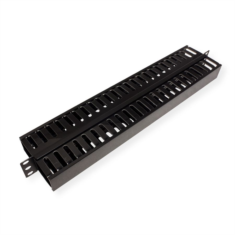 VALUE 19" Front Panel 1U with Double-Sided Patch channel, black