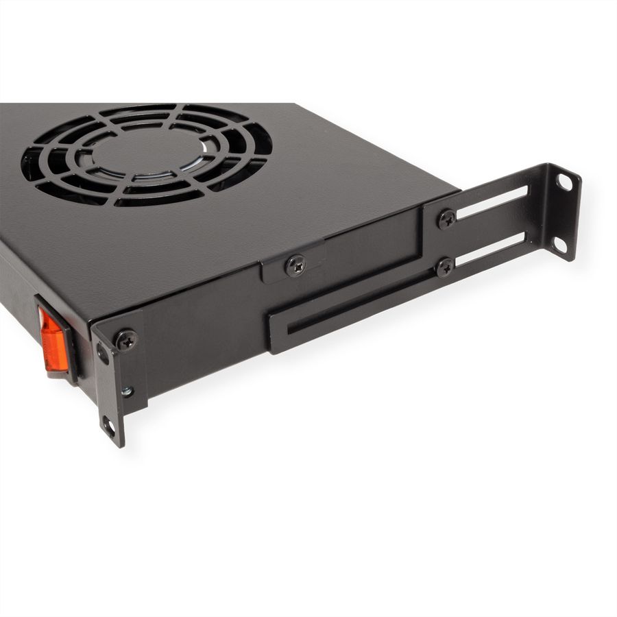 ROLINE 19" Fan unit with 2 fans, ON/OFF black