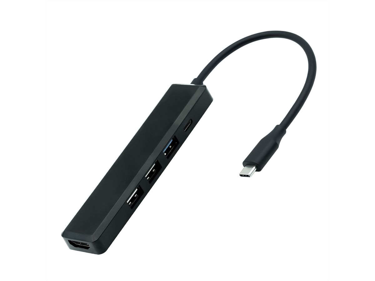 STANDARD USB Type C Docking Station, HDMI 4K30, 1x USB 3.0 Type A, 2x USB 2.0 Type A, 1x USB Type C PD (Power Delivery)