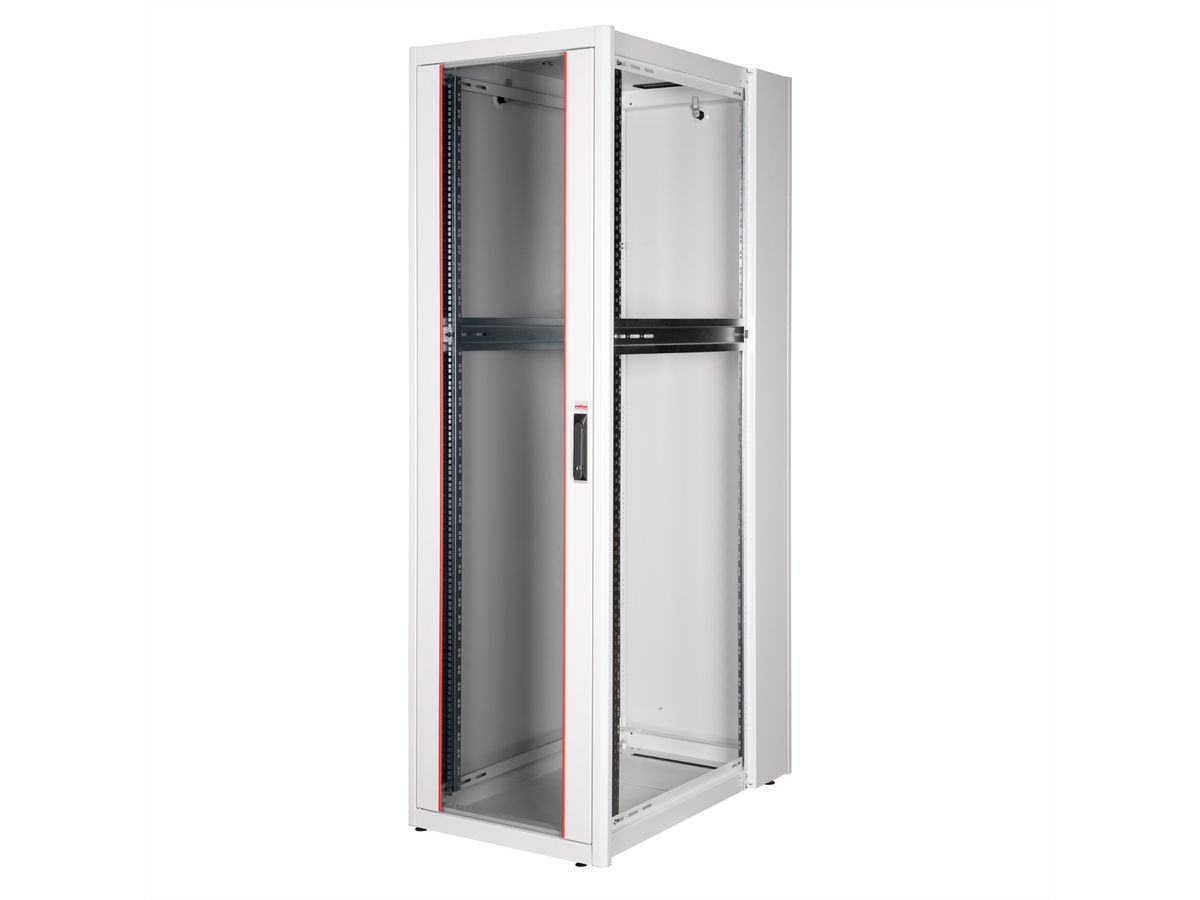 ROLINE 19-inch network cabinet Basic 42 U, 600x1000 WxD glass door grey
