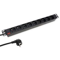 ROLINE PDU for Cabinet, 9x socket, 45°, 16A, UTE Version, black, 2 m