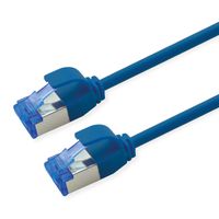 ROLINE S/FTP Patch Cord Cat.6A / Class EA, LSOH, Slim, PoE, blue, 7 m