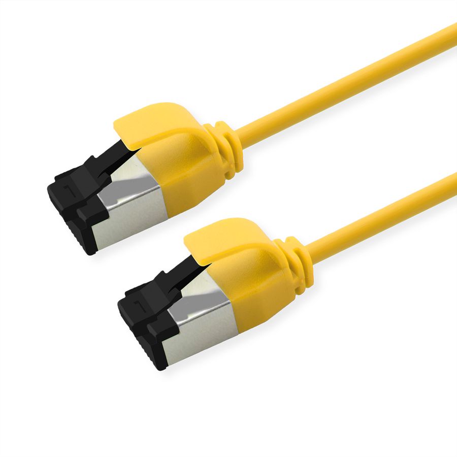 ROLINE U/FTP Patch Cord Cat. 8.1 (Class I), LSOH, SLIM, yellow, 0.3 m