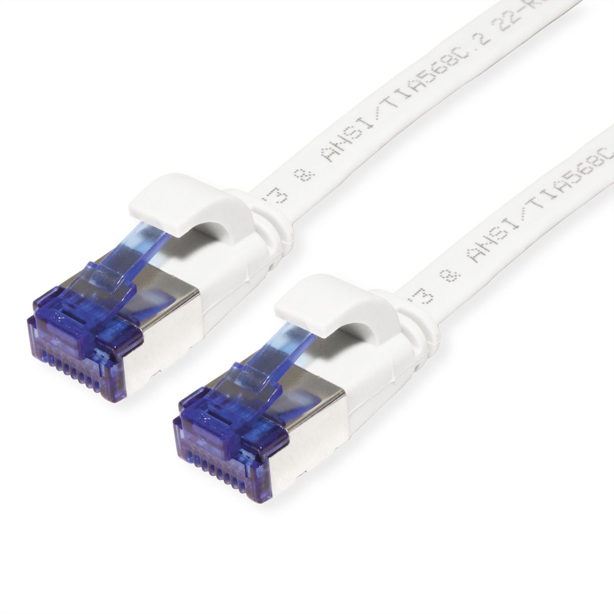 VALUE FTP Patch Cord, Cat.6A (Class EA), extra-flat, white, 2 m