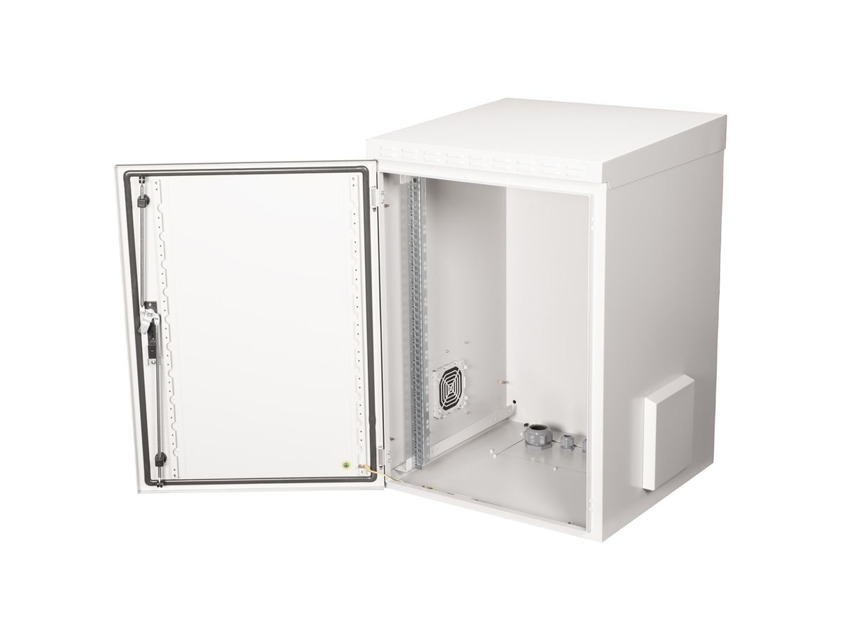 ROLINE 19-inch wall-mounted housing Pro 16 U, 600x600 WxD IP55 outdoor grey