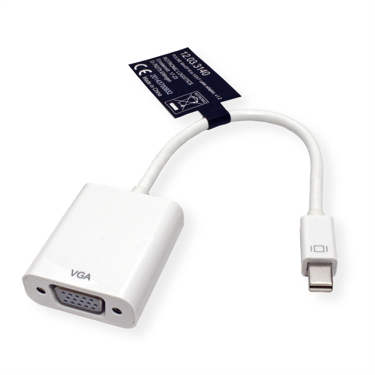 ROLINE Mini DisplayPort-VGA Adapter, v1.2, Mini DP M - VGA F