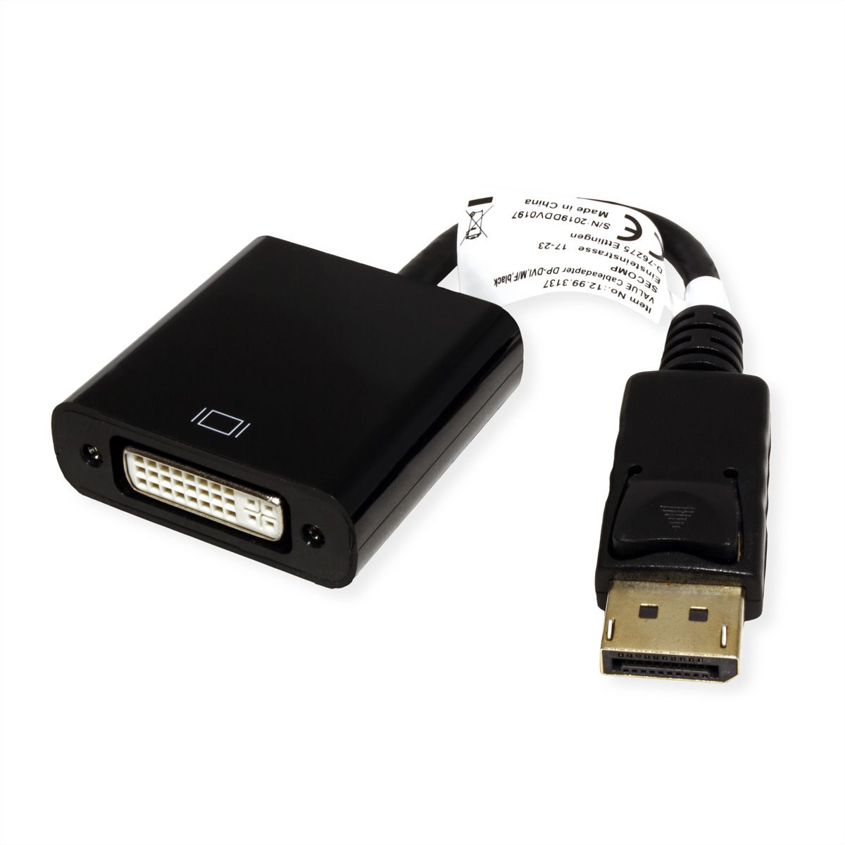 VALUE Cableadapter, DP M - DVI F