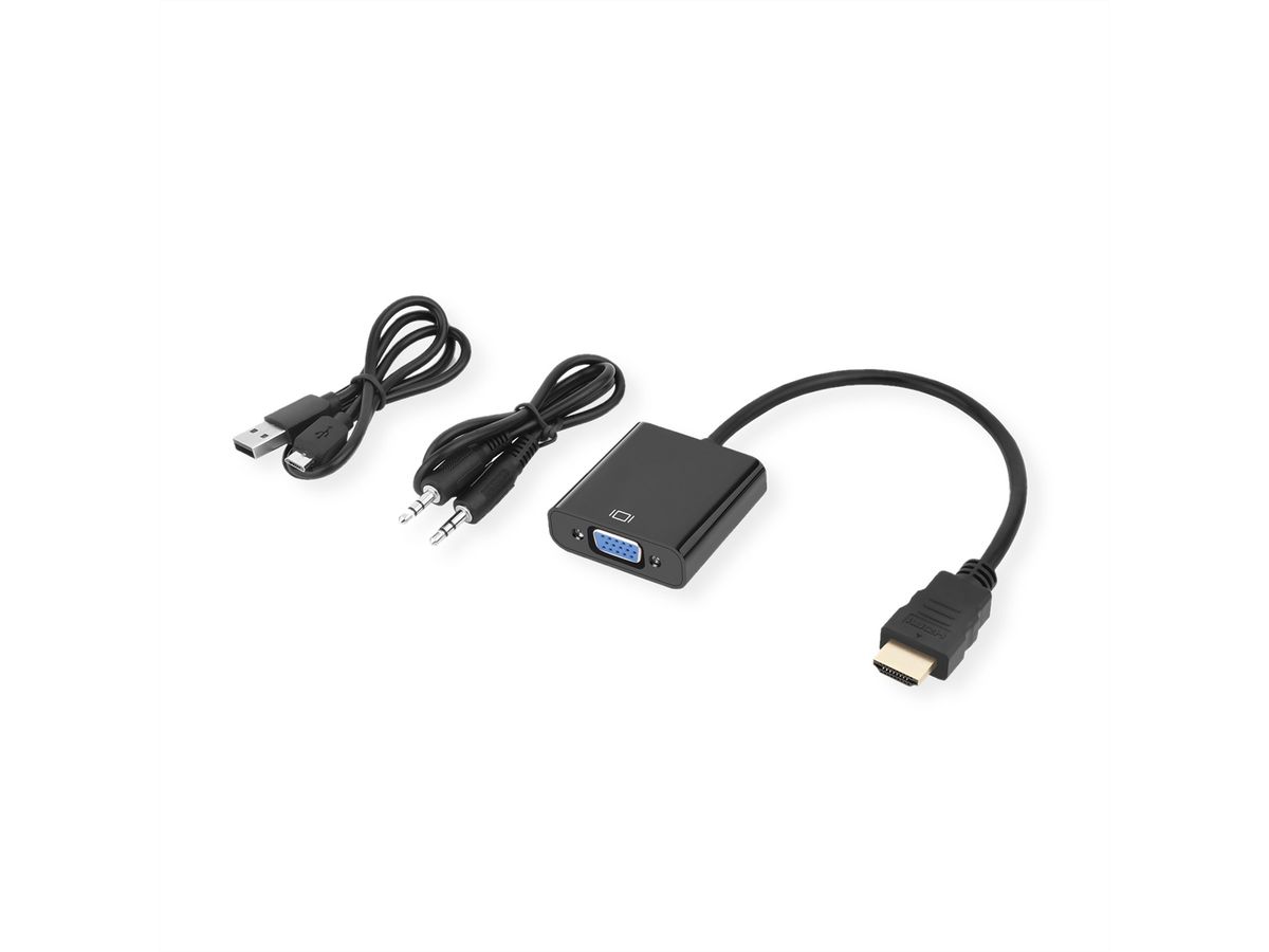 STANDARD Cableadapter HDMI VGA Audio M F stereo 0.23 m SECOMP International AG