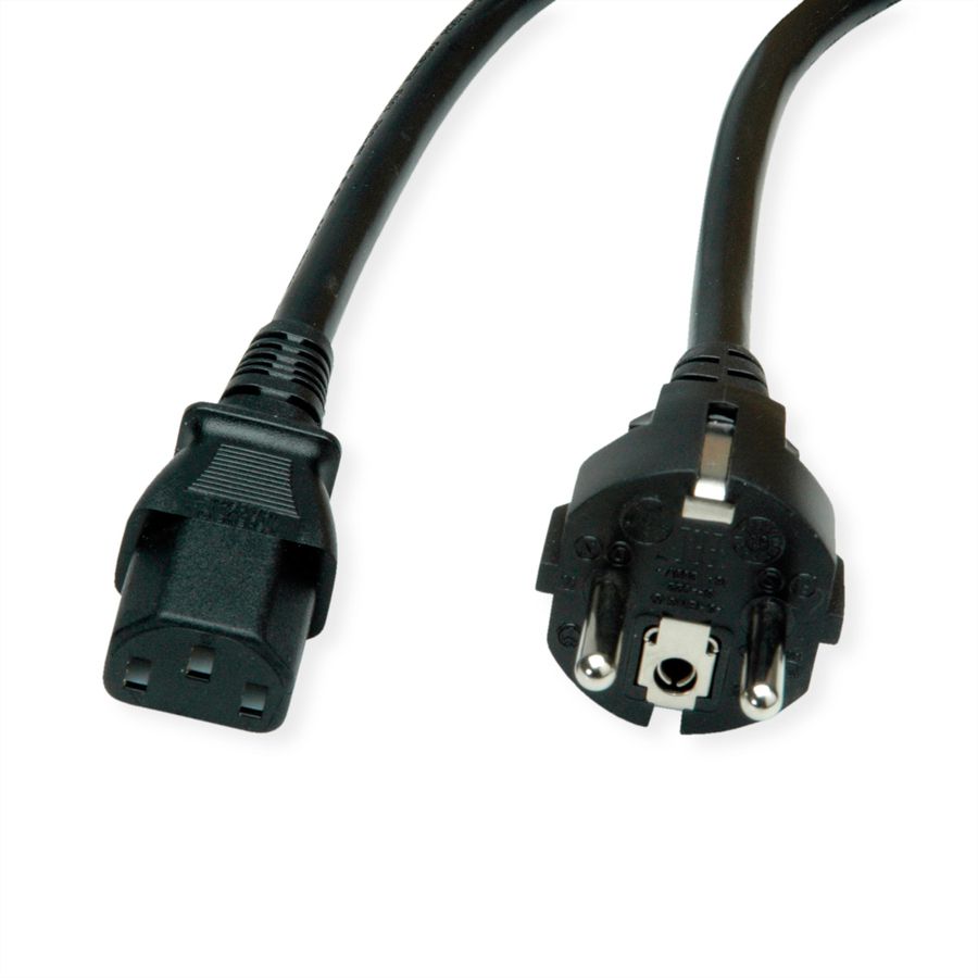 VALUE Power Cable, straight IEC Connector, black, 0.6 m