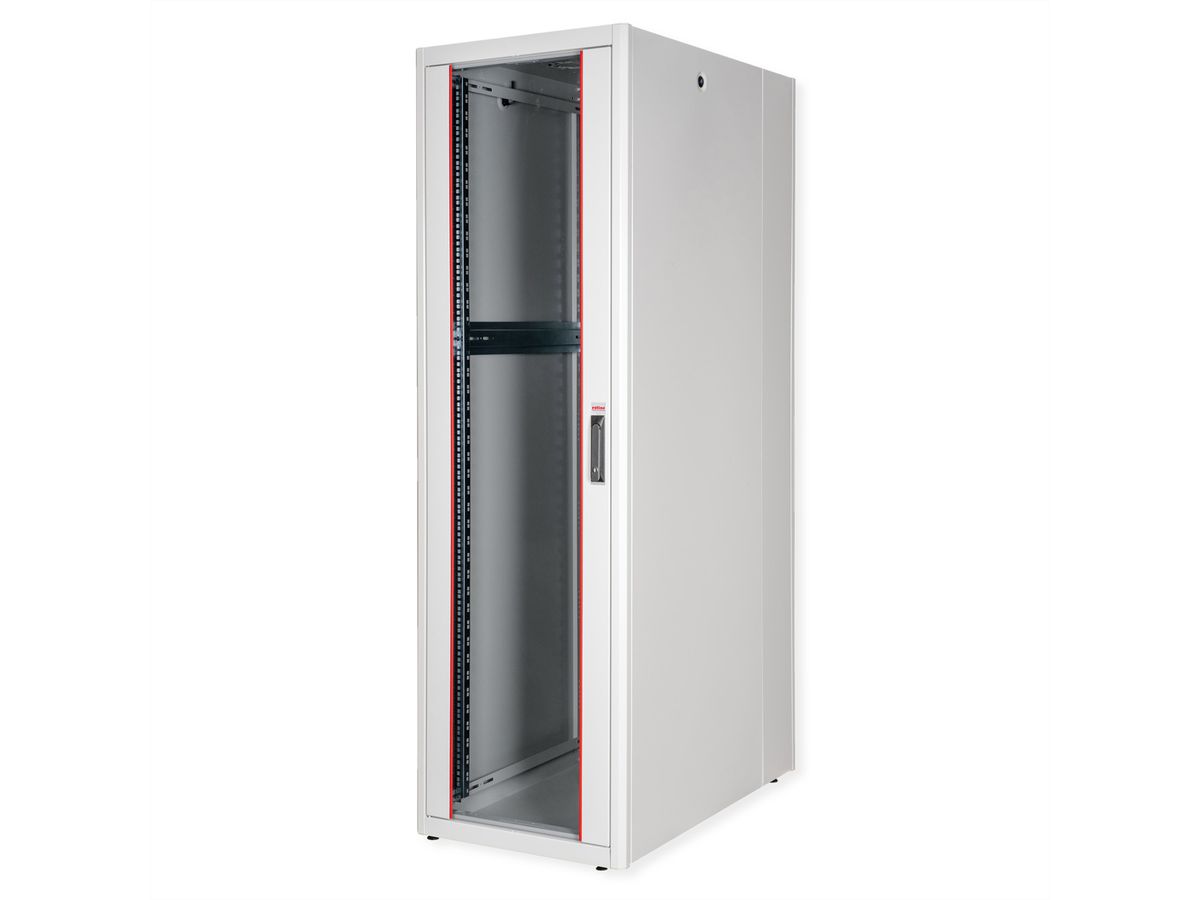 ROLINE 19-inch network cabinet Basic 42 U, 600x1000 WxD glass door grey