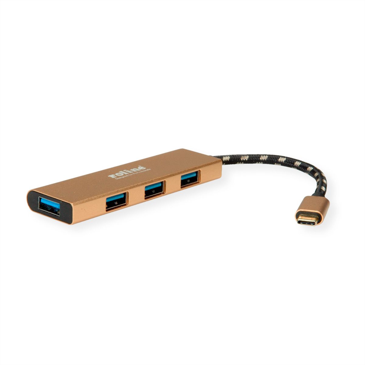ROLINE GOLD USB 3.2 Gen 1 Hub, 4 Ports, Type C connection cable ...