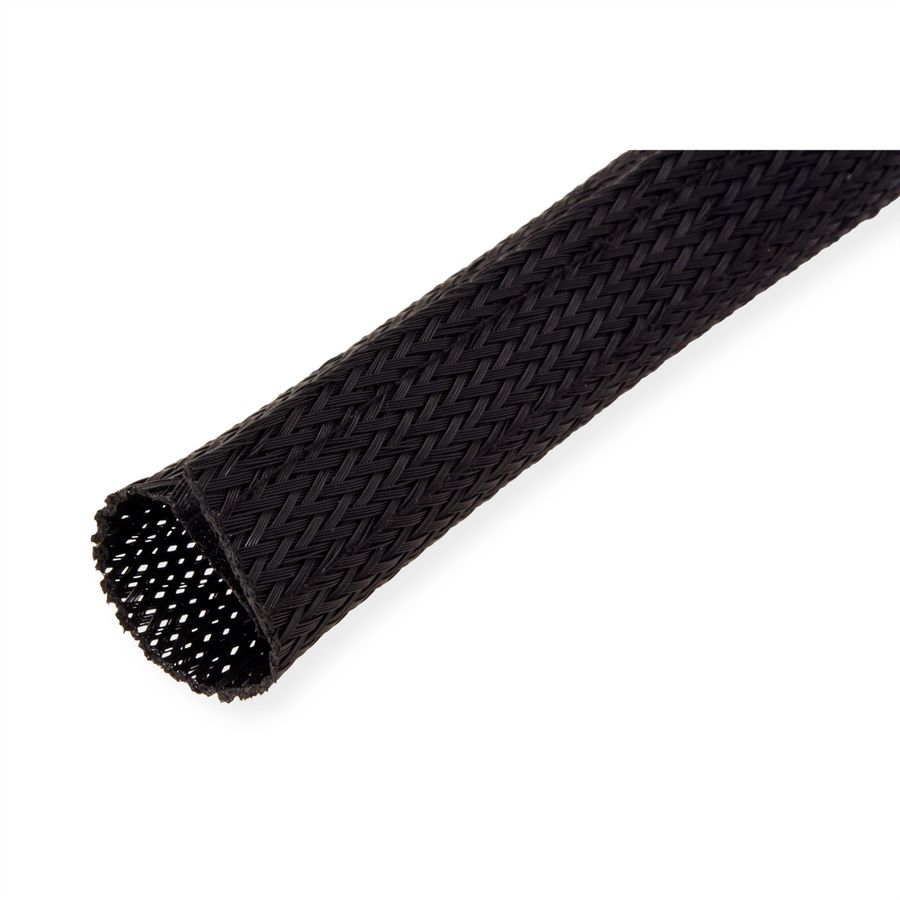 ROLINE PVC Cable Conduit, Strap Closing, black, 2.5 m