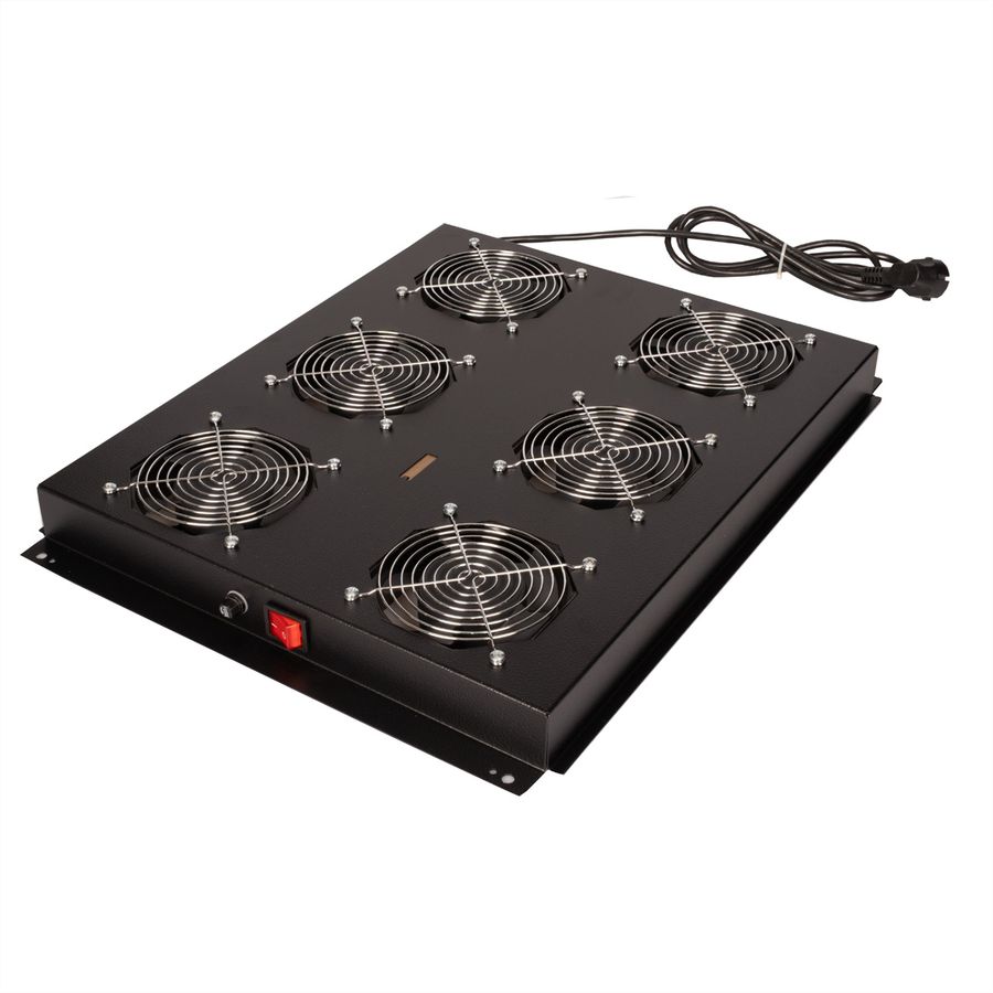 ROLINE 19" roof fan unit with 6 fans, ON/OFF for server rack PRO series, black