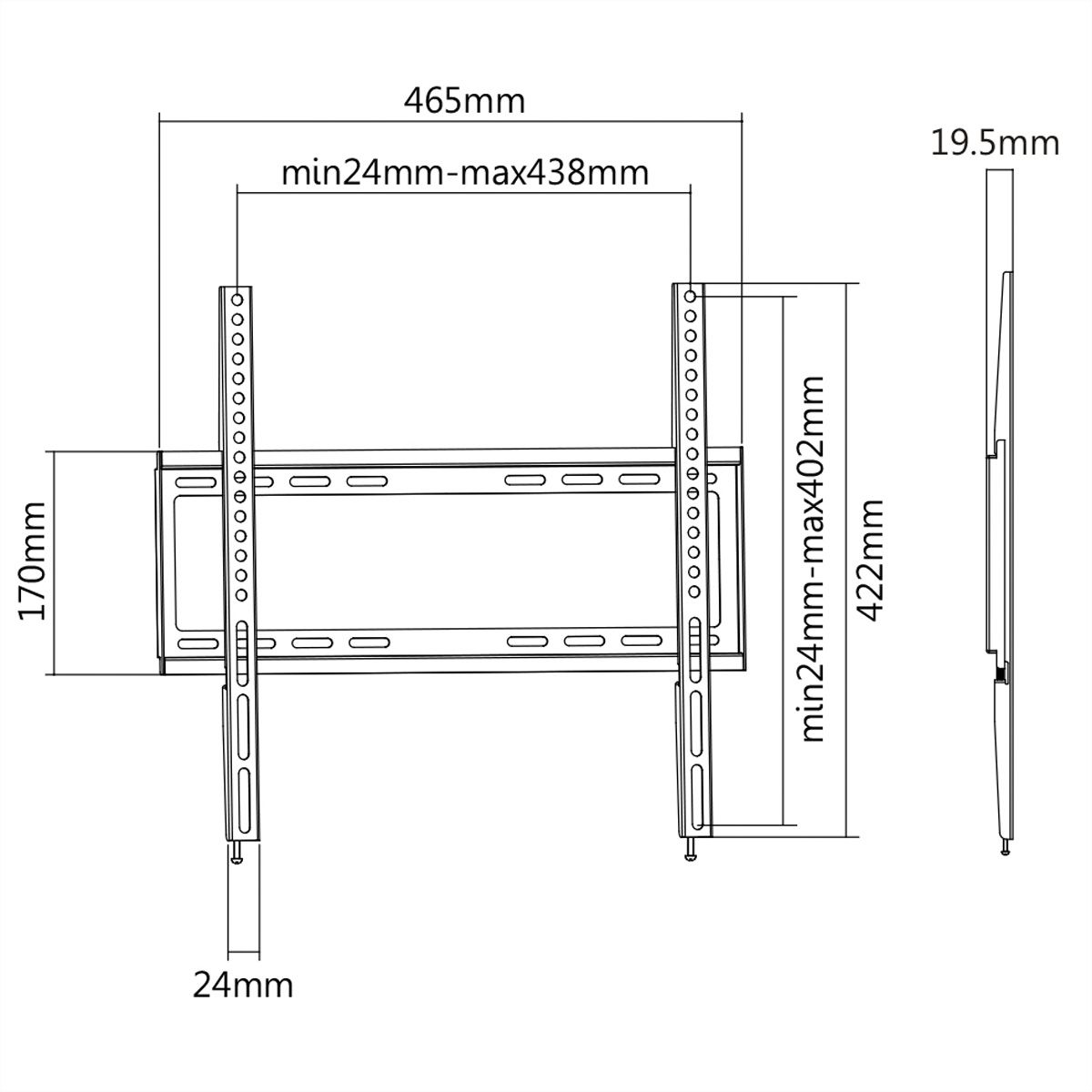 VALUE LCD/Plasma TV Wall Holder, Low Profile
