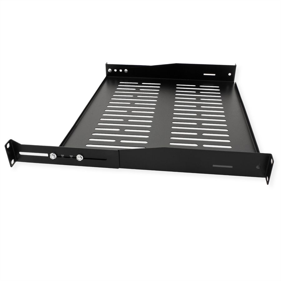VALUE 19"-Fixed Shelf, 440 x 350mm, max. 25kg, 1U, U-Shape, black