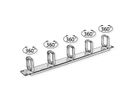 VALUE 19" 1U Cable Management Plate, C-Type, 5 Hooks, black
