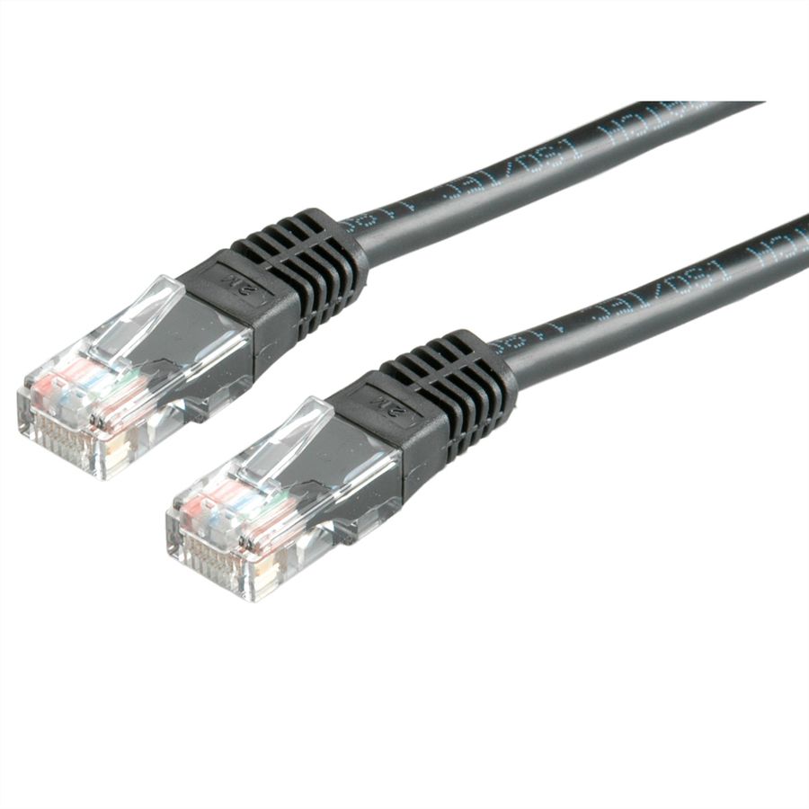 ROLINE UTP Patch Cord Cat.5e (Class D), PoE, black, 0.5 m